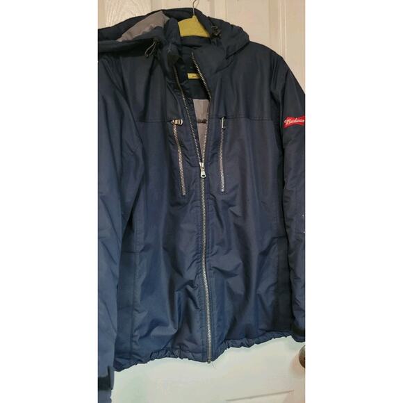 Budweiser Navy Blue Heavy Duty Full Zip Hooded Jacket XXL - Picture 4 of 7